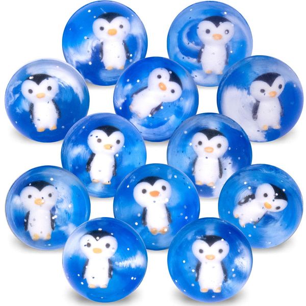 METHPY 24 Pieces Bouncy Balls 1.7inch for Kids, Party Favors and Goodie Bag Fillers for Boys and Girls, Super Bouncy Balls for Penguin Birthday Party Favors and Carnival Prizes in Bulk