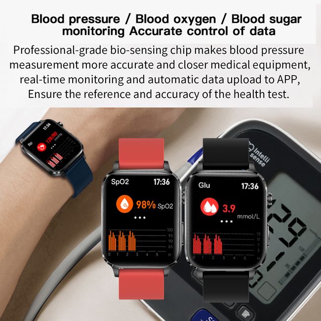 New Painless Non-invasive Blood Glucose Smart Band Men Healthy Blood  Pressure Sports Smart Watch Men Blood Glucose Meter Watch - Smart Watches -  AliExpress