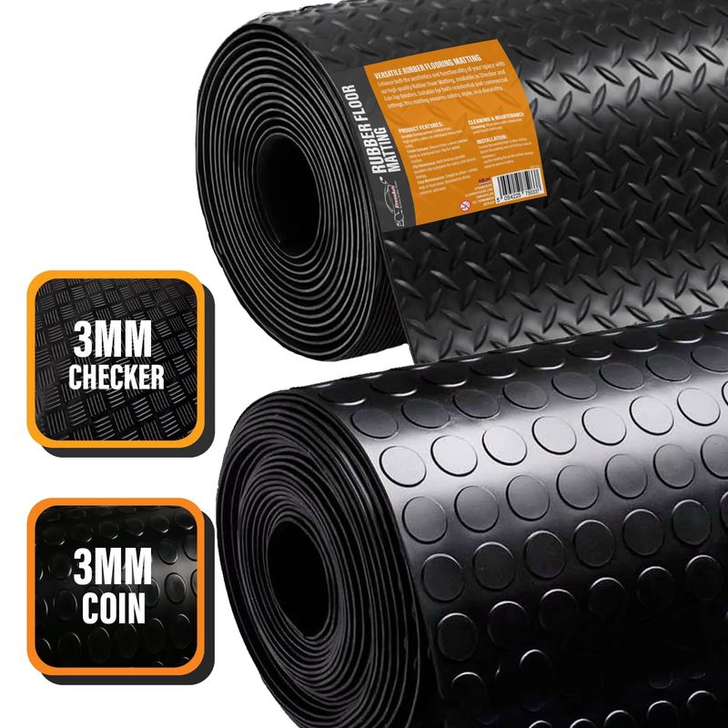Xtremeauto Rubber Matting - Rubber Matting Flooring Roll, Non Slip ...
