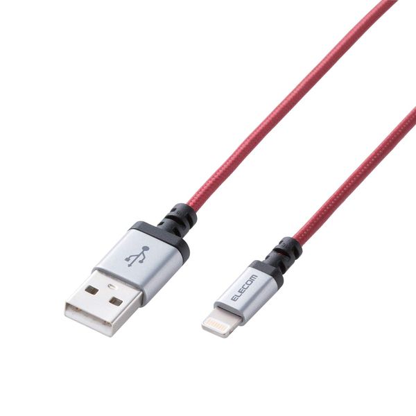 Elecom MPA-XUALS07RD Heavy Duty Lightning Cable, Red 0.7m