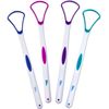 4 Tongue Scraper Cleaner ~ Soft & Gentle Silicone Head (1 of Each Colour)
