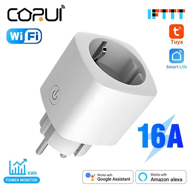 DOUBLE 16A EU Smart Wifi Power Plug With Power Monitor Smart Home