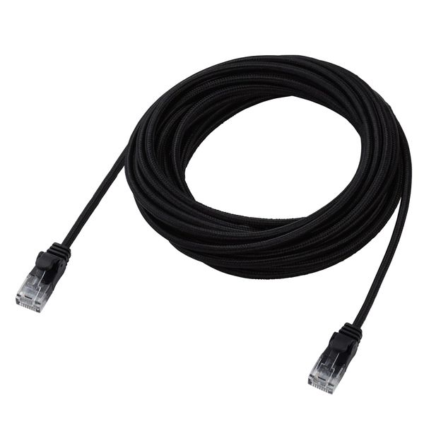 Elecom ECLD-GPAM/BK50 LAN Cable CAT6A 5m Nail Breaking Prevention Mesh Cable Black