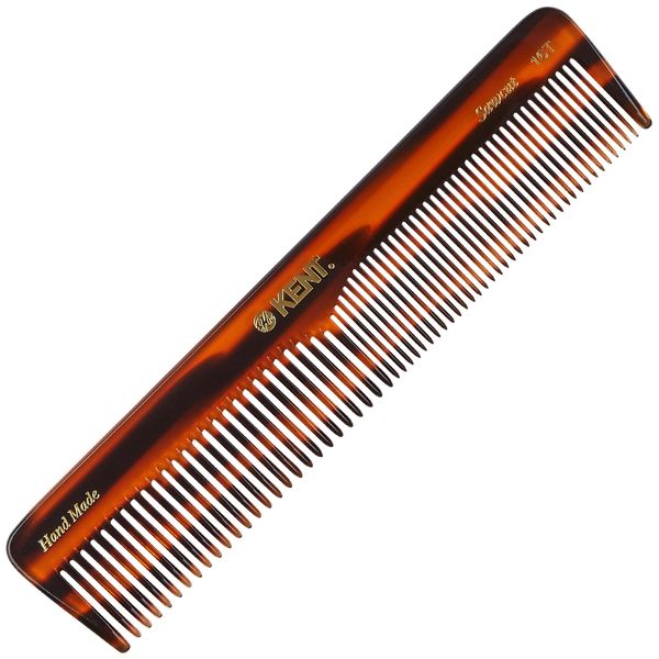 Kent 16T Double Tooth Hair Dressing Table Comb, Fine and Wide Tooth Dresser Comb For Hair, Beard and Mustache, Coarse and Hair Styling Grooming for Men, Women and Kids. Made in England