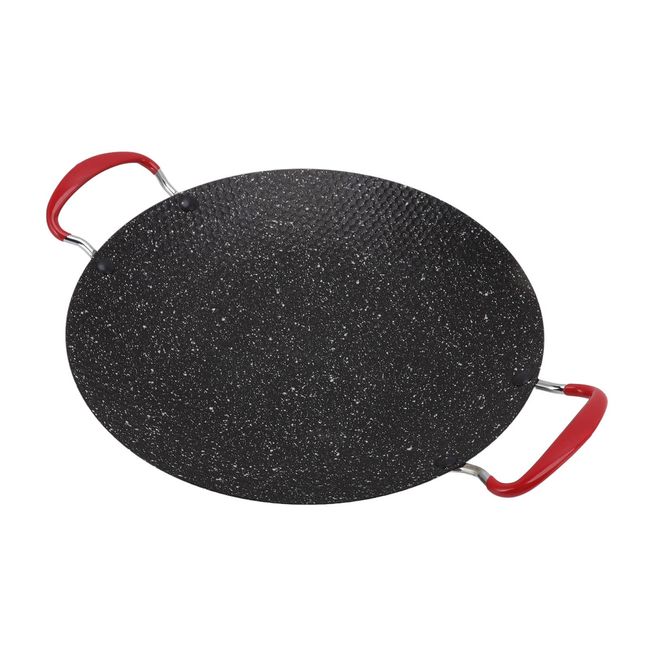 Korean Yakiniku Grill, Non-stick Camping Grill Plate, All-purpose Stove Griddle with Anti-scald Handle, Round Fry Plate Flat Pan for Baking, Grilling, Barbecue, Stove Oven (30cm/12in)