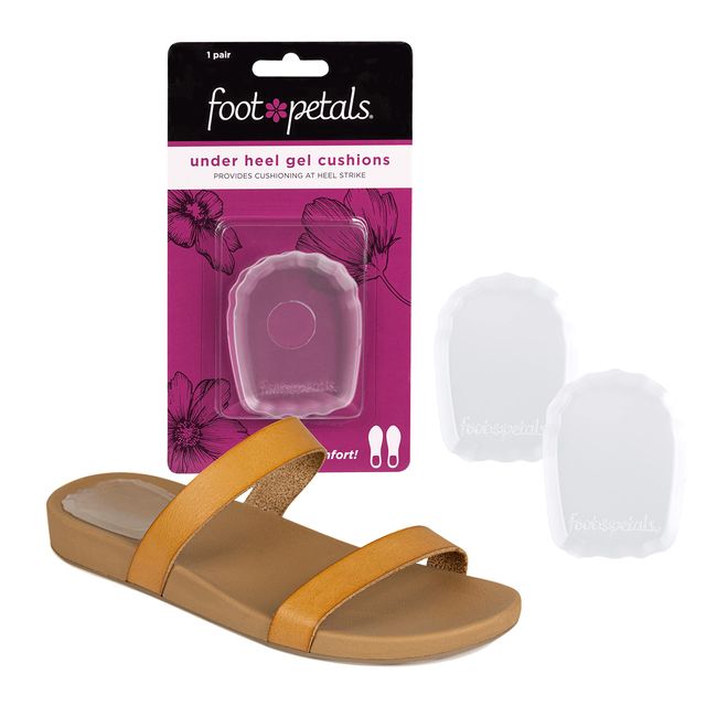 Foot Petals Under Heel Gel Cushions, Heel Comfort, Shock Absorbing Gel, Reduce Heel Sress, Prevent Cracked Heels,