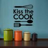 Kiss the Cook Decal - Whisk Spoon Flipper - Kitchen Wall Decor