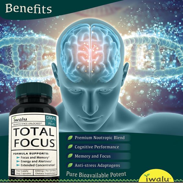 Total Focus | Brain Supplement Extra Strength - Official Formula - Free Ship
