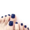 Navy Blue Foot Nail Tips for Fingernails 24 Pcs Set False Nails