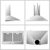 30inch Stainless Steel Wall Mount Range Hood 450CFM Kitchen 3-Speed Vent Button