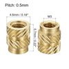 uxcell Knurled Insert Nuts M3 x 5.7mm Length x 4.6mm External Diameter Female Thread Brass Embedded Nuts 120pcs