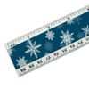 Snowflakes on Blue Tile Pattern 12 Inch Standard and Metric Plastic Ruler