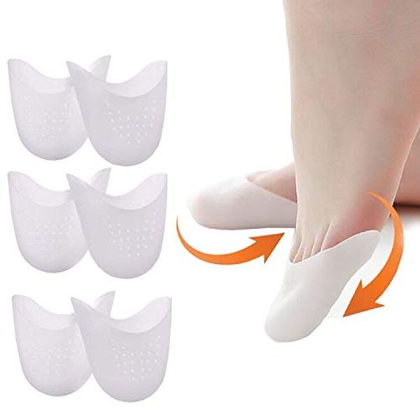 3 Pairs Ballet Silicone Toe Pads, Ballet Pointe Pads, Toe Cap Tip Protector Half Full Toe Protection Protector Toe Pad Ballet Forefoot Cushion Pads High Heels Toe Cap Protector with Breathable Holes