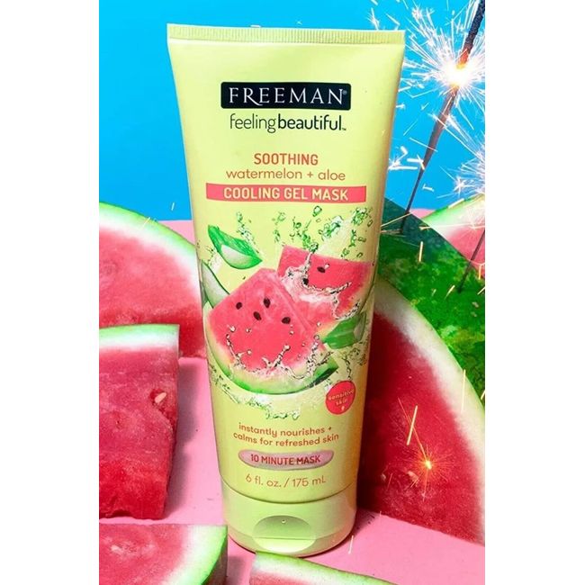 Freeman Feeling Beautiful Soothing Watermelon + Aloe Cooling Gel Mask 6 oz New