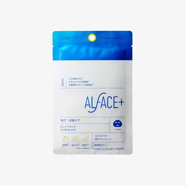 ALFACE Pure Black 1 Piece Pore Care Smooth Mask Preservative Free