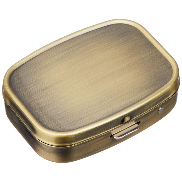 NBK A8-31 Pill Case, Square, W 2.2 x H 1.8 inches (56.5 x 45 mm), Antique Gold, Craft Supplies