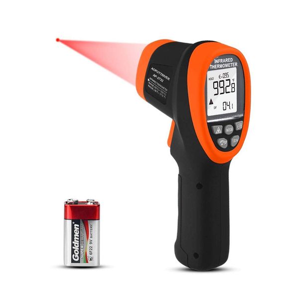 Digital Infrared Thermometer Non Contact AP-2732 Industrial Thermometer -58~2732°F (-50~1500°C) High Temperature Pyrometer D:S=30:1 with Double Laser Target Data Hold Backlit for Industrial HAVC Kiln