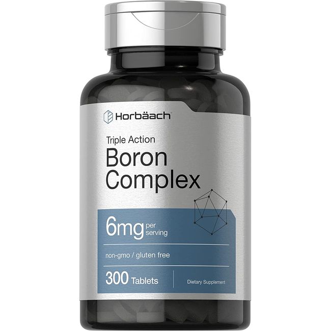 Horbaach Triple Boron Complex 6mg Supplement Vegetarian NonGMO Gluten Free 300ct