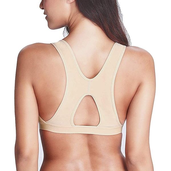 YIANNA Post Surgery Bra Front Fastening Sports Bras Post Surgical Mastectomy Bralettes for Women Beige, 128 Size M