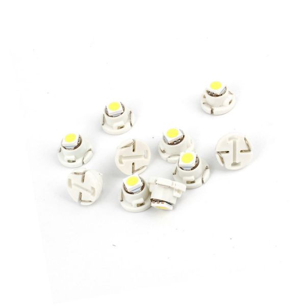 A ABSOPRO 10 Pcs T4.7 5050 LED White Dashboard Dash Indicator Light Internal Item Replacement