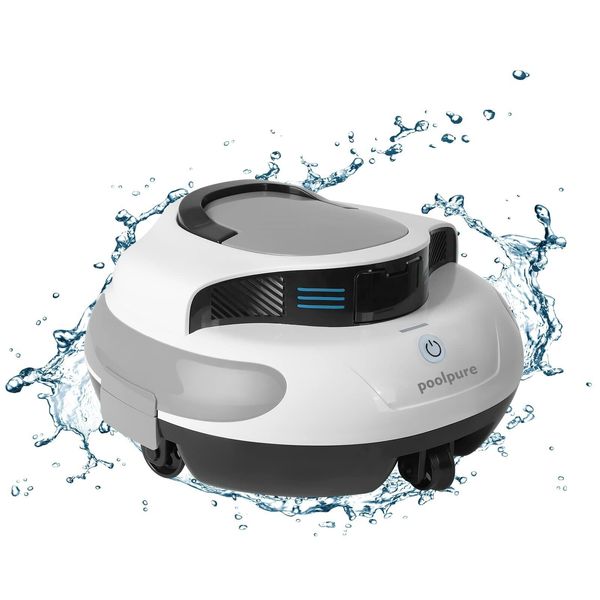 POOLPURE Robot Pool Cleaner, Cordless Pool Automatic Vacuum, Self-Parking