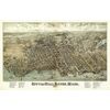 Panoramic Map of Fall River MA 16x24