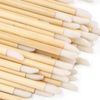 100pcs Disposable Bamboo Handle Lip Brushes Lipstick Lip Gloss Wands Applicator Makeup Tool