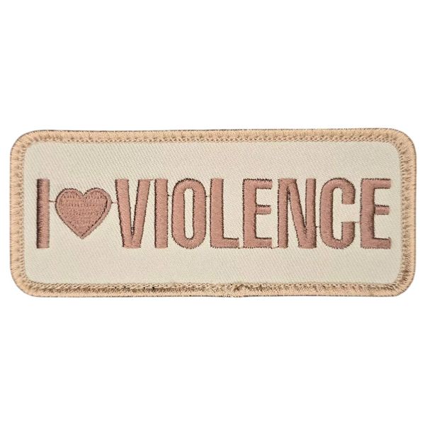 I LOVE VIOLENCE FUNNY DESERT ARMY MILITARY TACTICAL HOOK MORALE PATCH