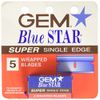 Gem Blue Star Super Single Edge 5 Wrapped Blades (Pack of 2)