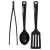 IKEA GNARP 3-piece kitchen utensil set, black