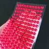 112 Rhinestone Sticker (Deco Sticker), Pearl Type, 0.2 inch (6 mm), Red, 1 Sheet, Sparkly Plump