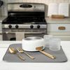 S&T INC. Absorbent, Reversible Microfiber Dish Drying Mat for Kitchen, 16 Inch x 18 Inch, Gray