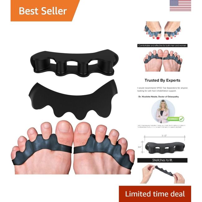 Flexible Toe Separators for Foot and Bunion Pain Relief - Plantar Fasciitis