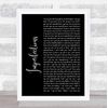 Fingerprint Designs Imperfections Black Script Song Lyric Print