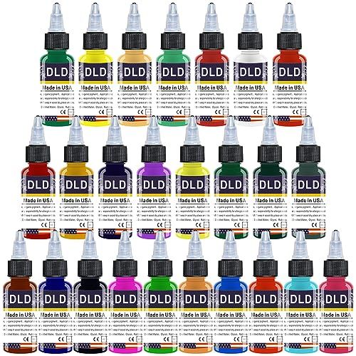 All Purpose Tattoo Ink 25 Base Color Set Tattoo Supplies Professional Tattoo Pigment Body Color 0.5 Oz (15 Milliliters)