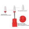 Nail Drill Bits, Ceramic Manicure Drill Bits, Ceramic Burr Podiatry Thick Nails, Grinding Head for Manicure Pedicure Cuticle Gel Nail Polishing, Red(Round Flat Head F)