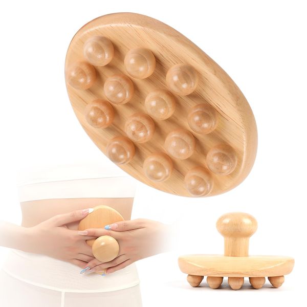 Wood Therapy Massage Tools, Cellulite Massager Roller Wooden Body Brush Fascia Blaster for Cellulite Remover, Itchy Skin Relief Body Shaping, Professional Maderoterapia Kit Lymphatic Drainage Massager