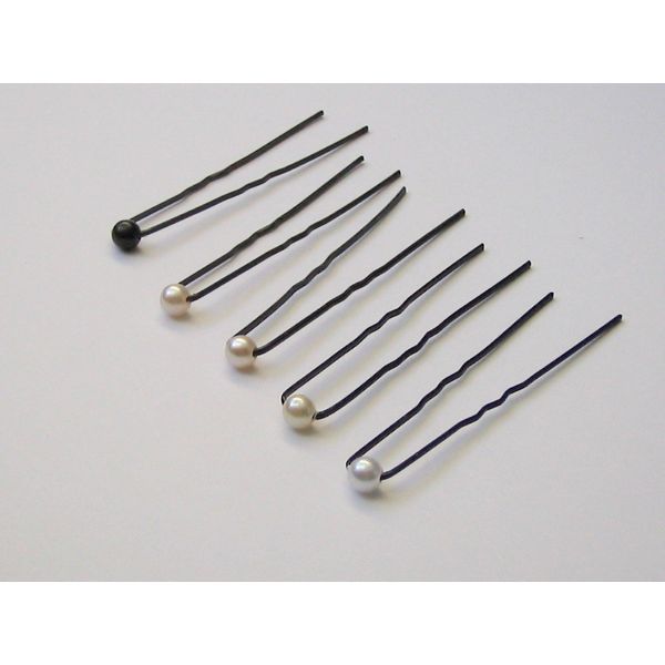 20 Haarnadeln mit 6mm Perlen in weiß