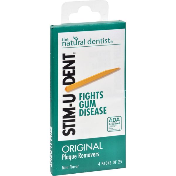 Natural Dentist Stim - U - Dent Original Plaque Removers Mint - 100 Toothpicks - Case of 12