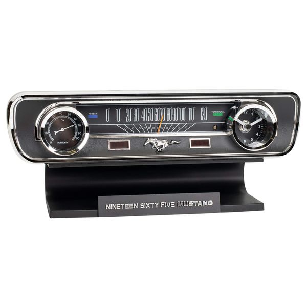 Mark Feldstein & Associates Ford 1965 Mustang Vintage Dashboard Tabletop Desk Thermometer Sound Clock