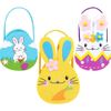 JOYIN 3 Pcs Easter Felt Baskets, Cute Felt Bunny Tote Bags with Handle
