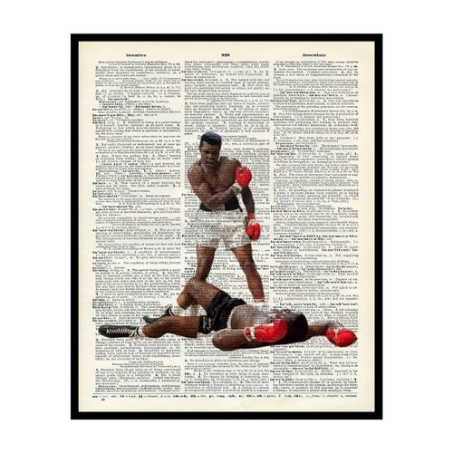 Poster Master Dictionary Art Poster - Muhammad Ali Print - Boxing Art - Sports Art - Gift for Men, Women & Boxing Fans - Great Decor for Bedroom, Dorm, Gym or Living Room - 16x20 UNFRAMED Wall Art