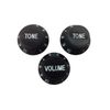 Stratocaster control knobs (metric size) Black Set of 3