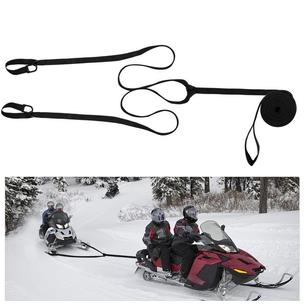 moonoom 17.5ft Heavy Snowmobile Tow Strap with Two Hook,400kg Break Strength Reinforced Emergency Off Tow Rope,Snowmobile Accessories,Safety Kit for Heavy-Duty Snowmobile,Sled or ATV