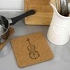 'Cello Instrument' Square Cork Trivet/Pot Stand (TR00027755)