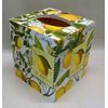 Handmade Decoupage Wood Tissue Box Cover, Lemons, Citrus