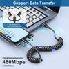 USB to USB-C Lightning Micro-USB Cable Combo 3 in 1 Coiled Cable Carplay & Android Auto Compatible [MFi & 3A Fast Charge & Data Sync] Coiled Lightning/USB C/Micro-USB Cable for iPhone 16 15 14 Android