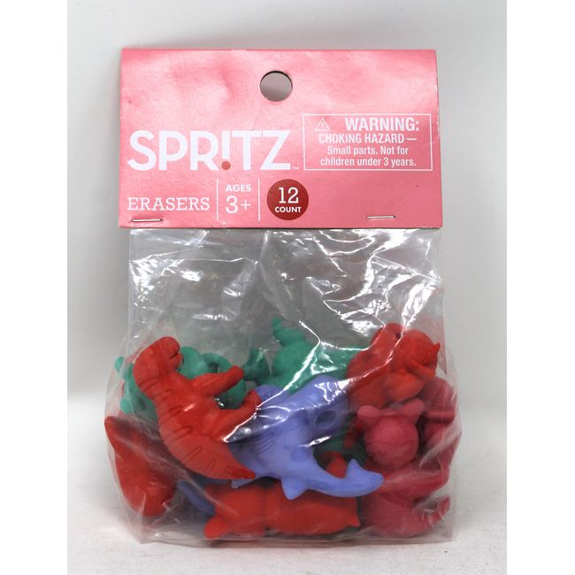 Spritz Animal Themed Erasers Variety Colors 12 Count