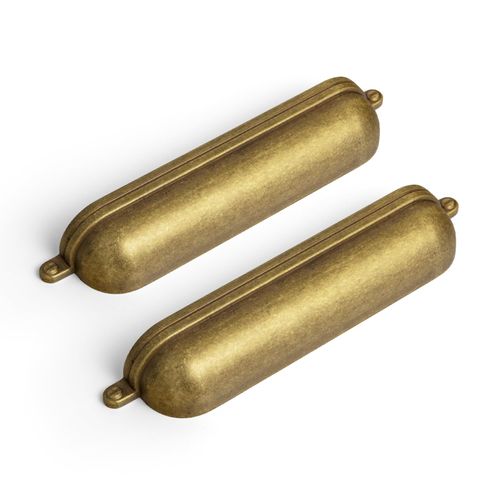 Goo-Ki 6 Pack 5 Inch （128mm） Hole Center Cabinet Cup Pulls Antique Brass Zinc Alloy Kitchen Drawer Pulls Drawer Handles 9629-GT-128