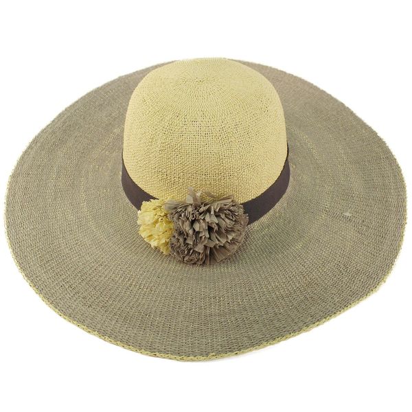 C.C Natural Faded Color Floppy Wide Brim 5" Summer Derby Dressy Sun Hat Gray